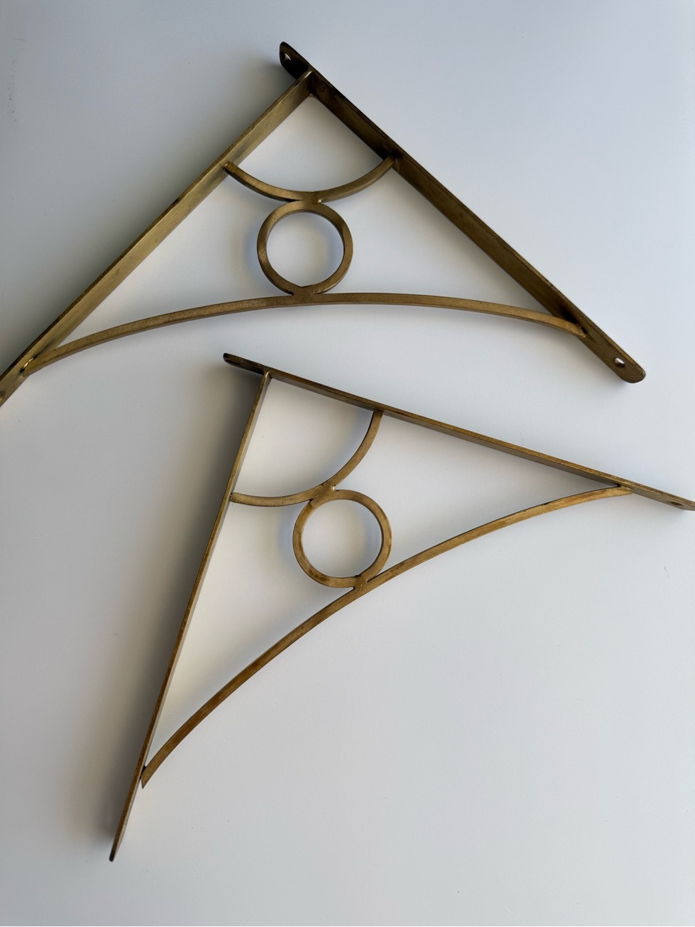 Anthropologie Brass Decorative Shelf Brackets - Pair of 2